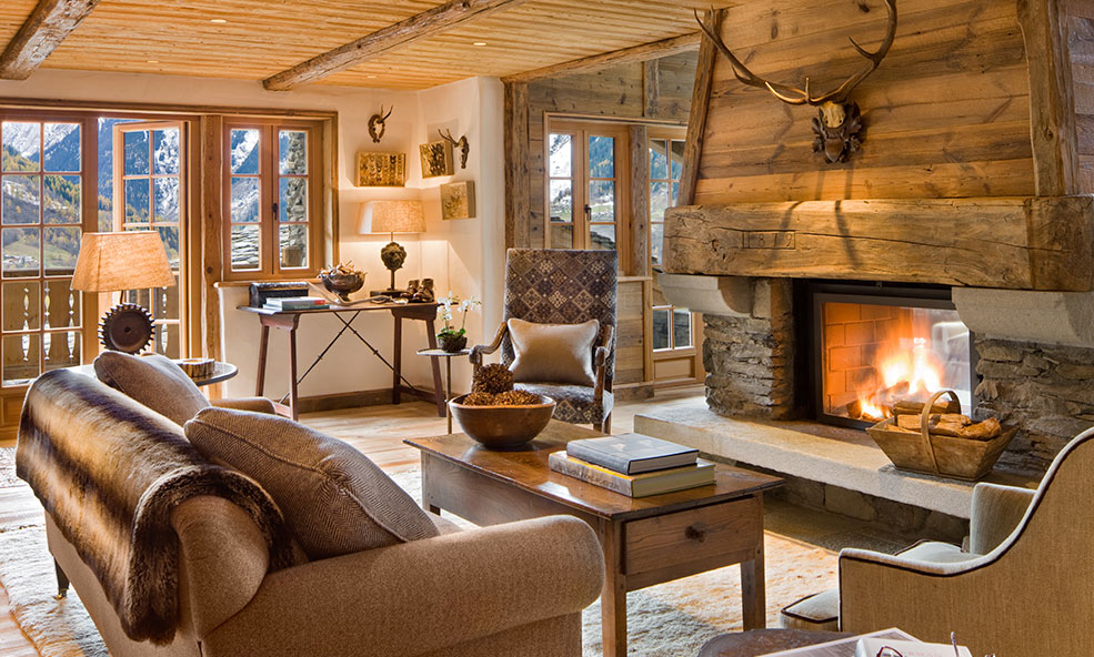 Cozy Living Room at Chalet Pelerin - An Eleven Experience French Lodge