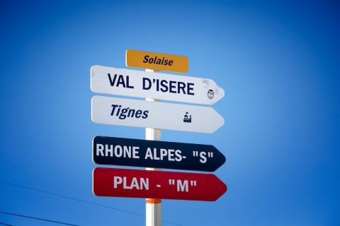 French Direction Signs Near Chalet Pelerin
