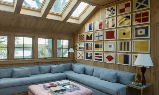 living room nautical flags