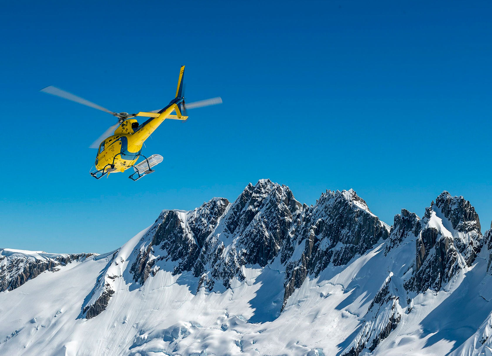 Yellow Eleven Experience Helicopter for Heli Skiing Adventure in Patagonia