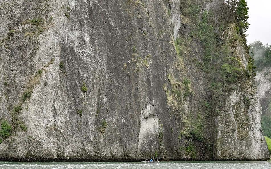 Large Rock Walls During Fly Fishing Adventure in Patagonia