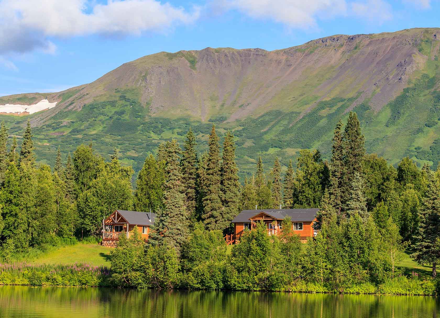 view of eleven winterlake lodge with alaska range behind eleven experience