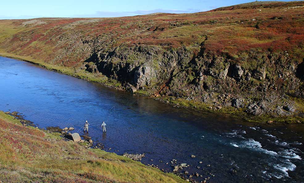 fly fishing on the holkna river in iceland with eleven angling