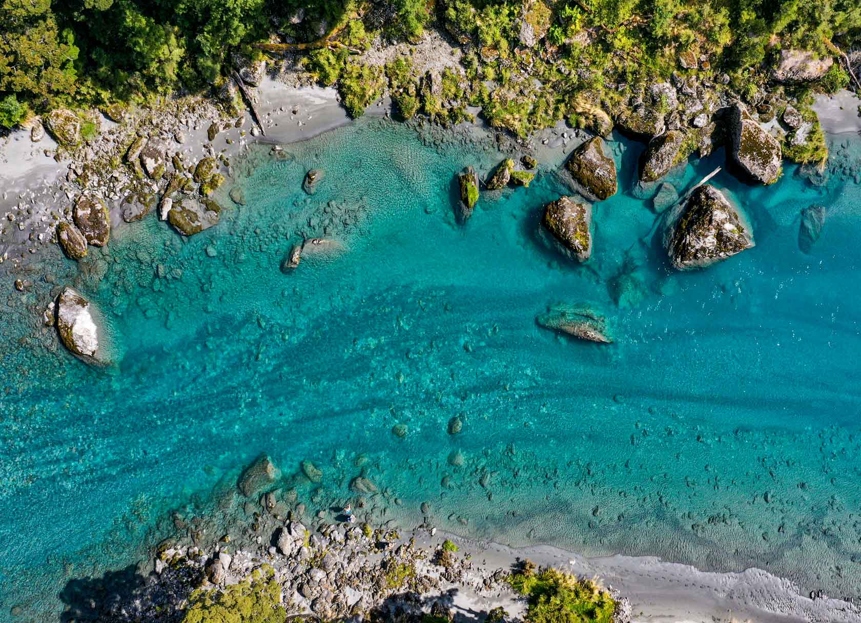 overhead view of new zealand river